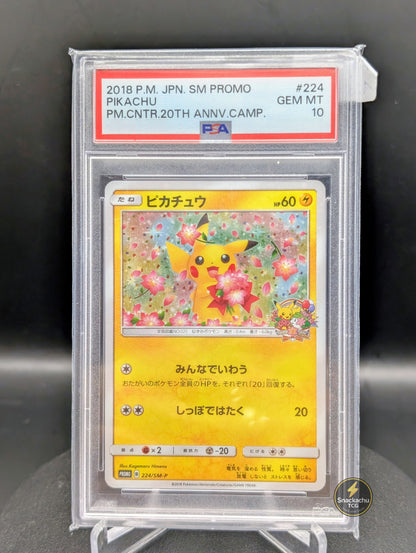 Pokemon PSA 10 Pikachu 224/SM-P Japanisch | Pokemon Center 20th Anniversary Campaign