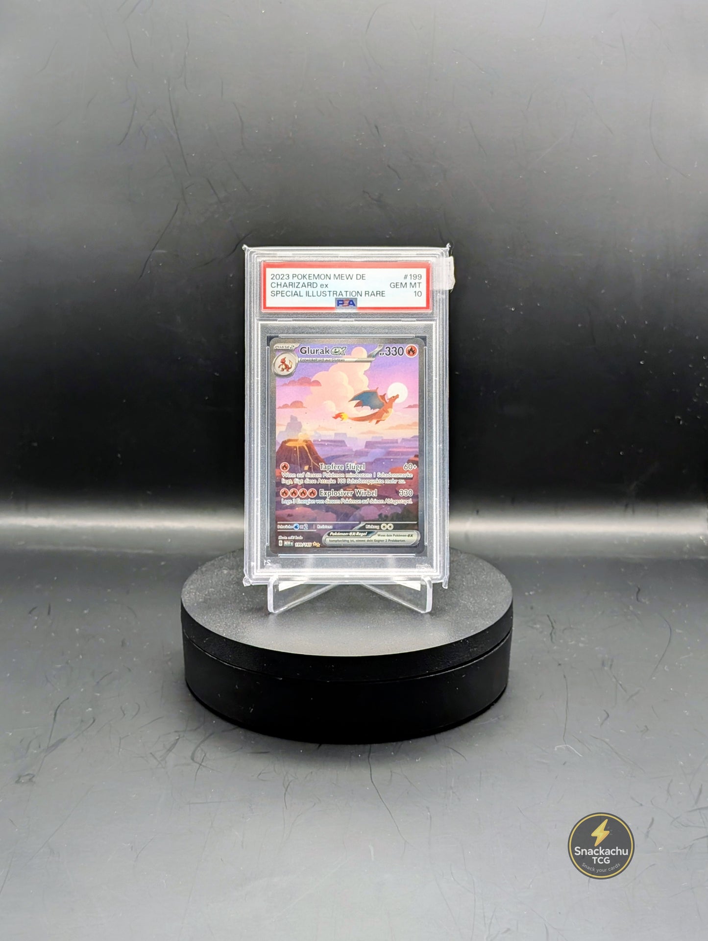 Pokemon PSA 10 Glurak ex 199/165 Deutsch | 151 Special Illustration Rare